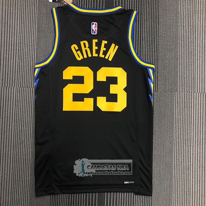 Camiseta Golden State Warriors Draymond Green NO 23 Ciudad 2021-22 Negro